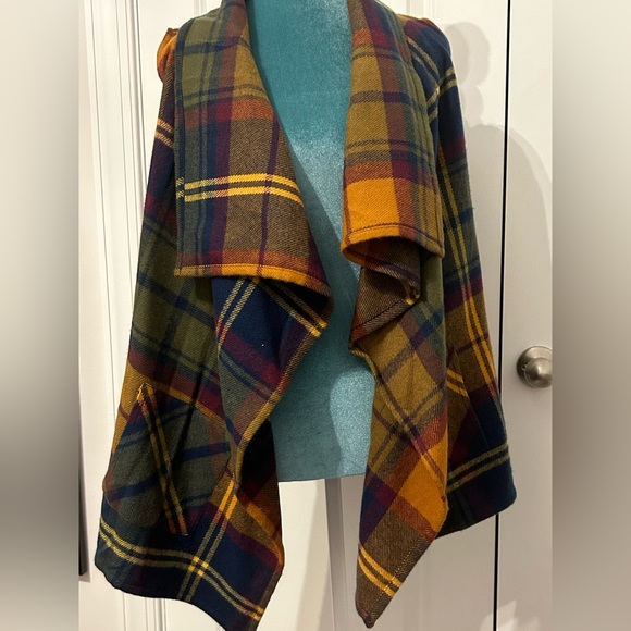 Natural Reflections Jackets & Blazers - Natural Reflections Draped Wrap Flannel Vest NWOT